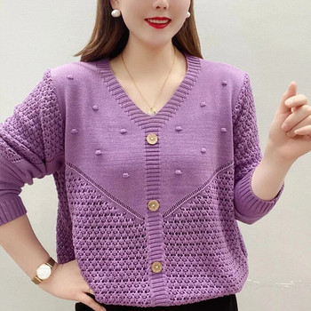 Пролетно-есенна мода Корейски хараджуку плетени горнища Дамски универсален пуловер с дълги ръкави, плътни пуловери, дамски