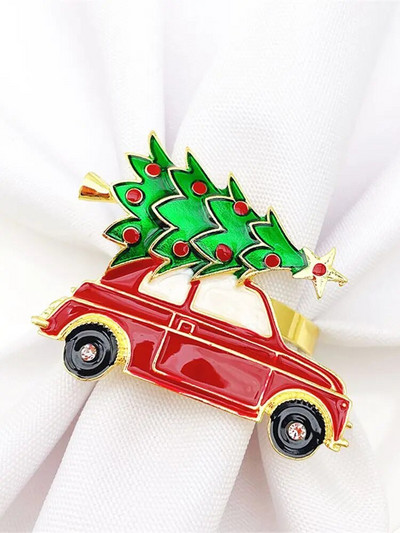 6Gb Melnā brieža galvas salvešu gredzeni Ziemassvētku salvešu gredzenu turētāji Ziemeļbrieža salvešu sprādze Helovīna vakariņām kāzu galds