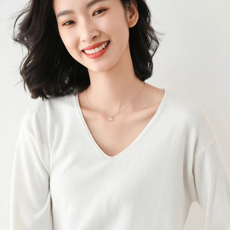 Γυναικείο πουλόβερ Φθινοπωρινό Χειμώνα μασίφ πλεκτά Κορεάτικη μόδα Πλεκτά πουλόβερ με λαιμόκοψη V Basic Basic Casual Jumpers Stretch Πλεκτά πουλόβερ