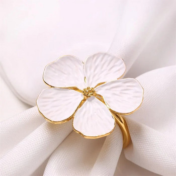 4 бр. Gold Plum Blossom катарама за салфетки Bloom пръстен за салфетки Видове цветя Декорация на салфетка за хотелски партита Празнична маса за хранене