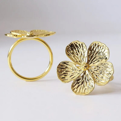 4 бр. Gold Plum Blossom катарама за салфетки Bloom пръстен за салфетки Видове цветя Декорация на салфетка за хотелски партита Празнична маса за хранене