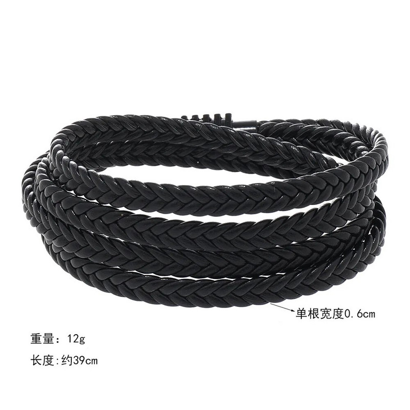 2023. gada moderna ģeometriska ādas rokassprādze vīriešiem Megnetic daudzslāņu virves luksusa rokassprādze vīriešiem Pulseras Hombre oriģinālas dāvanas vīrietim