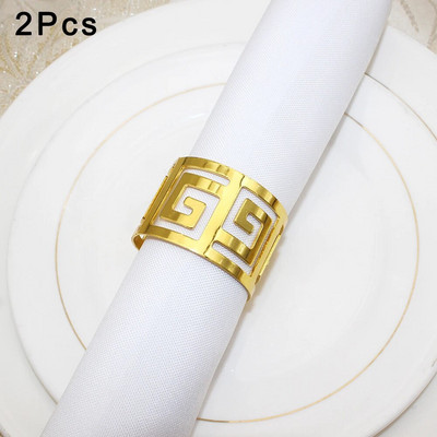 2Gb/4Gb Zelta salvešu gredzeni Metāla dobi salvešu turētāji kāzu dzimšanas dienai Baby Shower Ziemassvētku vakariņu galda dekors ERM01