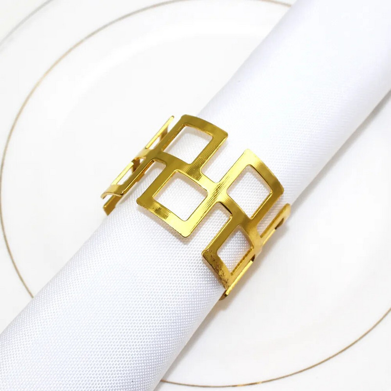 2Gb/4Gb Zelta salvešu gredzeni Metāla dobi salvešu turētāji kāzu dzimšanas dienai Baby Shower Ziemassvētku vakariņu galda dekors ERM01