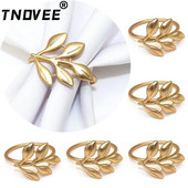 6 τμχ Δαχτυλίδια χαρτοπετσέτας σε φύλλα ματ χρυσού Μεταλλική θήκη για χαρτοπετσέτα για το Halloween Χριστούγεννα των Ευχαριστιών Πασχαλινό Διακόσμηση Τραπεζιού Γάμου ERL02
