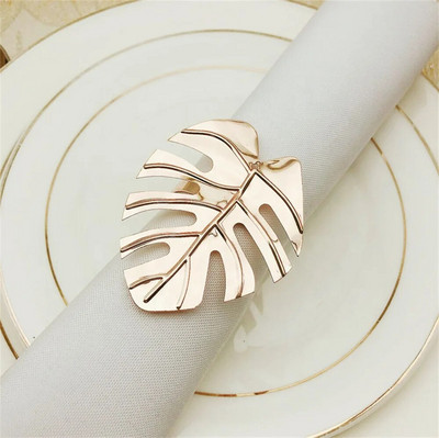 6 τμχ Δαχτυλίδια χαρτοπετσέτας σε φύλλα ματ χρυσού Μεταλλική θήκη για χαρτοπετσέτα για το Halloween Χριστούγεννα των Ευχαριστιών Πασχαλινό Διακόσμηση Τραπεζιού Γάμου ERL02