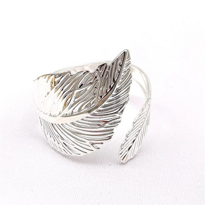 6 τμχ Δαχτυλίδια χαρτοπετσέτας σε φύλλα ματ χρυσού Μεταλλική θήκη για χαρτοπετσέτα για το Halloween Χριστούγεννα των Ευχαριστιών Πασχαλινό Διακόσμηση Τραπεζιού Γάμου ERL02