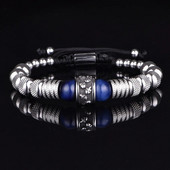 Csontváz férfi karkötő rozsdamentes acél kézzel készített kötél karkötők férfi koponya karkötők Tigereye természetes kő ajándék kiegészítőkkel