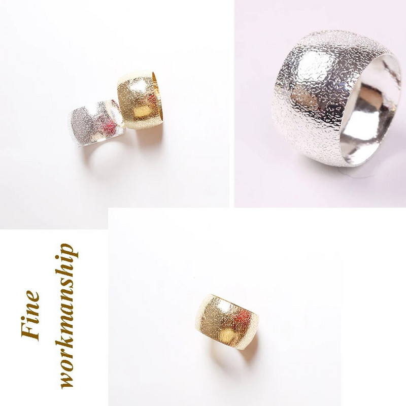 4 gab metāla salvešu gredzeni, vienkāršu gredzenu modeļu salvešu sprādze, kāzu salvešu turētājs, ēdamistabas ģimenes vakariņu galda dekorēšanai