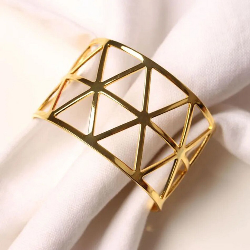 4 gab metāla salvešu gredzeni, vienkāršu gredzenu modeļu salvešu sprādze, kāzu salvešu turētājs, ēdamistabas ģimenes vakariņu galda dekorēšanai