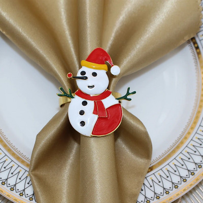 6Pcs Božićni prstenovi za salvete Držači kristalnih prstenova za salvete za božićnu večeru, svadbena primanja, Dan zahvalnosti i kućnu kuhinju