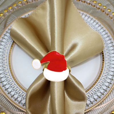 6Pcs Božićni prstenovi za salvete Držači kristalnih prstenova za salvete za božićnu večeru, svadbena primanja, Dan zahvalnosti i kućnu kuhinju