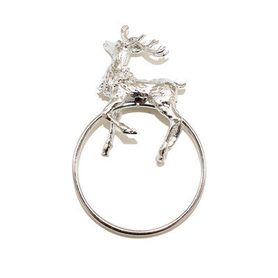 2Gb Ziemassvētku rotājums 2024 Ziemeļbriežu salvešu gredzeni Metāla gredzenu turētājs Ziemassvētku Jaungada kāzu ballītes galda dekors ERC07