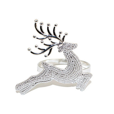 2Gb Ziemassvētku rotājums 2024 Ziemeļbriežu salvešu gredzeni Metāla gredzenu turētājs Ziemassvētku Jaungada kāzu ballītes galda dekors ERC07