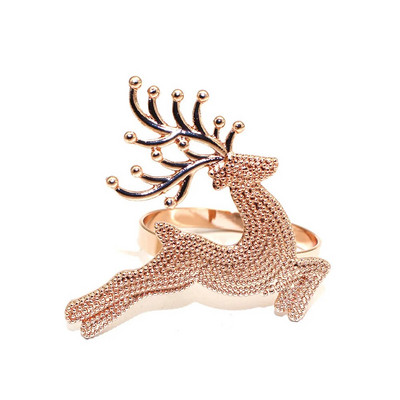 2Gb Ziemassvētku rotājums 2024 Ziemeļbriežu salvešu gredzeni Metāla gredzenu turētājs Ziemassvētku Jaungada kāzu ballītes galda dekors ERC07