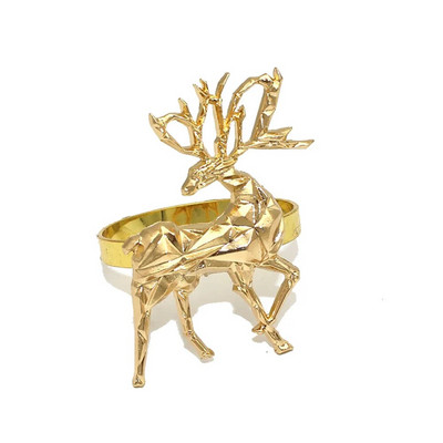 2Gb Ziemassvētku rotājums 2024 Ziemeļbriežu salvešu gredzeni Metāla gredzenu turētājs Ziemassvētku Jaungada kāzu ballītes galda dekors ERC07