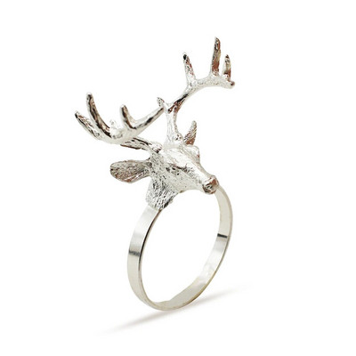 2Gb Ziemassvētku rotājums 2024 Ziemeļbriežu salvešu gredzeni Metāla gredzenu turētājs Ziemassvētku Jaungada kāzu ballītes galda dekors ERC07