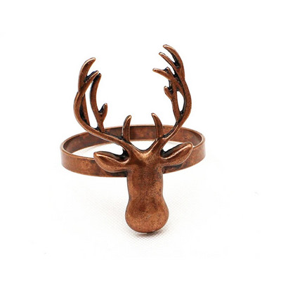 2Gb Ziemassvētku rotājums 2024 Ziemeļbriežu salvešu gredzeni Metāla gredzenu turētājs Ziemassvētku Jaungada kāzu ballītes galda dekors ERC07