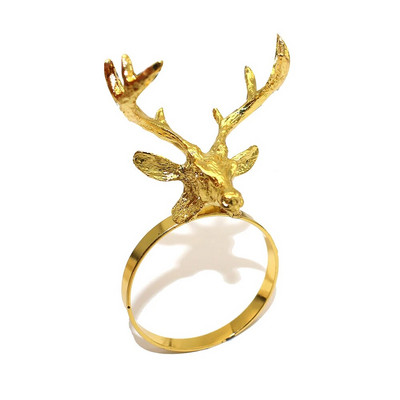 2Gb Ziemassvētku rotājums 2024 Ziemeļbriežu salvešu gredzeni Metāla gredzenu turētājs Ziemassvētku Jaungada kāzu ballītes galda dekors ERC07