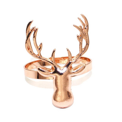 2Gb Ziemassvētku rotājums 2024 Ziemeļbriežu salvešu gredzeni Metāla gredzenu turētājs Ziemassvētku Jaungada kāzu ballītes galda dekors ERC07