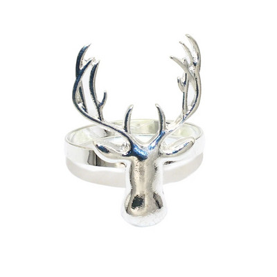 2Gb Ziemassvētku rotājums 2024 Ziemeļbriežu salvešu gredzeni Metāla gredzenu turētājs Ziemassvētku Jaungada kāzu ballītes galda dekors ERC07