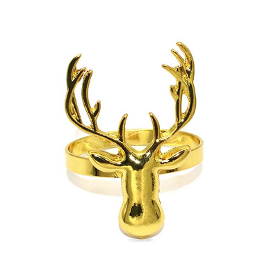 2Gb Ziemassvētku rotājums 2024 Ziemeļbriežu salvešu gredzeni Metāla gredzenu turētājs Ziemassvētku Jaungada kāzu ballītes galda dekors ERC07