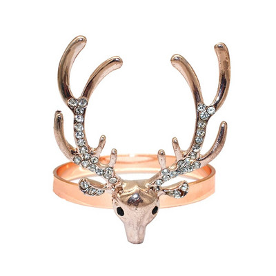 2Gb Ziemassvētku rotājums 2024 Ziemeļbriežu salvešu gredzeni Metāla gredzenu turētājs Ziemassvētku Jaungada kāzu ballītes galda dekors ERC07