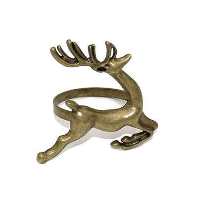 2Gb Ziemassvētku rotājums 2024 Ziemeļbriežu salvešu gredzeni Metāla gredzenu turētājs Ziemassvētku Jaungada kāzu ballītes galda dekors ERC07