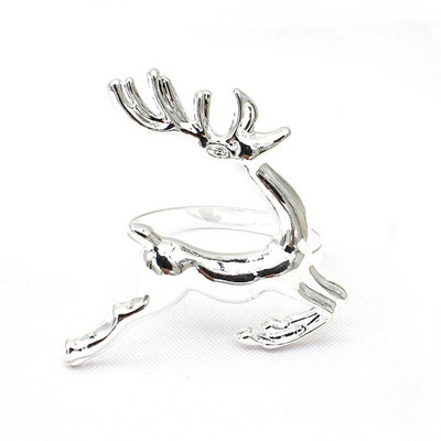 2Gb Ziemassvētku rotājums 2024 Ziemeļbriežu salvešu gredzeni Metāla gredzenu turētājs Ziemassvētku Jaungada kāzu ballītes galda dekors ERC07