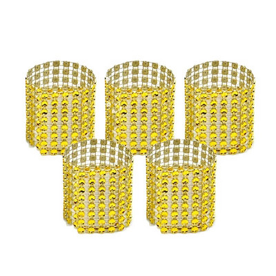 10τμχ Χρυσό Ασημί Δαχτυλίδι Χαρτοπετσέτας Καρέκλες Πόρπες Διακόσμηση Γάμου Χειροτεχνία Φιόγκοι από στρας Χειροποίητα είδη πάρτι