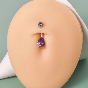 1 τεμ F136 Titanium Double CZ Κοσμήματα Ομφαλός Nombril Piercing CZ Belly Ring Sexy Women Bely Piercing Body Jewelry Omblig