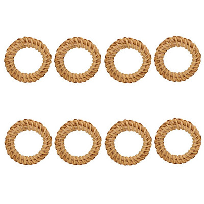 8Gb Koka salvešu gredzeni Roku darbs koka salvešu gredzenu turētājs lauku mājas Ziemassvētku kāzu galda dekorēšanai HWW55