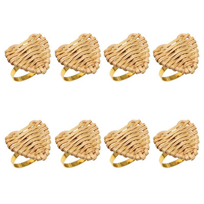 8Gb Koka salvešu gredzeni Roku darbs koka salvešu gredzenu turētājs lauku mājas Ziemassvētku kāzu galda dekorēšanai HWW55