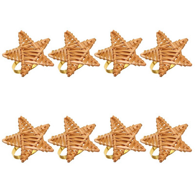 8Gb Koka salvešu gredzeni Roku darbs koka salvešu gredzenu turētājs lauku mājas Ziemassvētku kāzu galda dekorēšanai HWW55