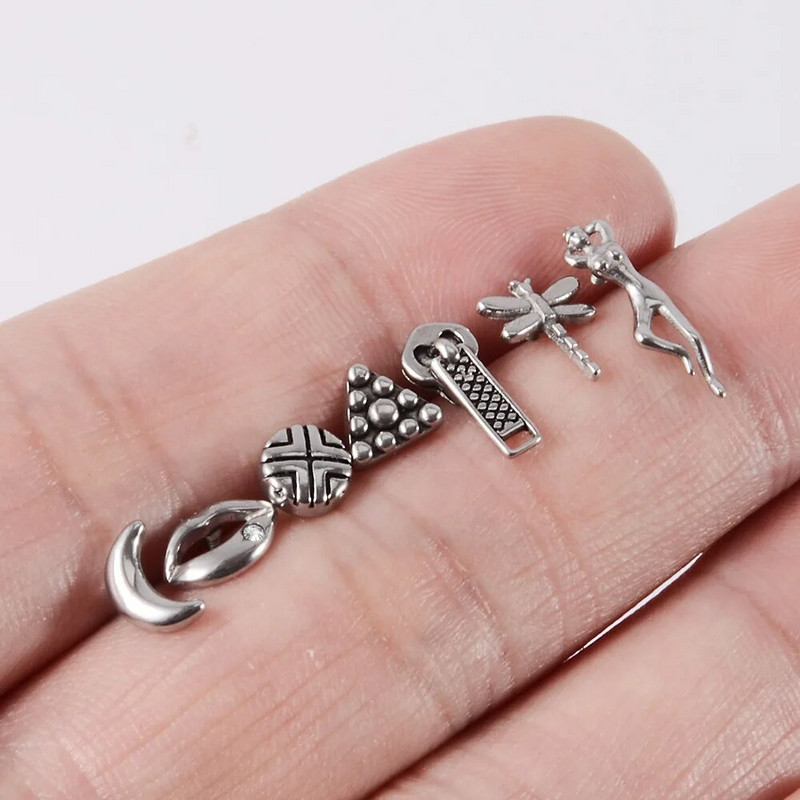 1 σετ Titanium CZ Crystal Dermal Anchor Surface Piercings Top Skin Diver Bases Sexy Body Jewelry Micro Dermal Piercing