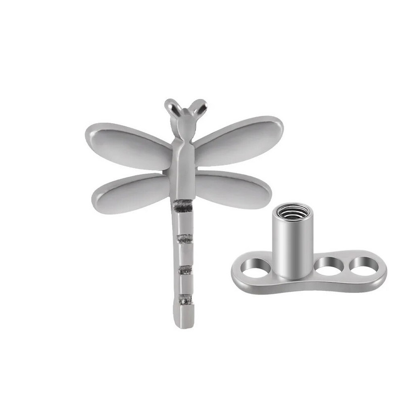 1 σετ Titanium CZ Crystal Dermal Anchor Surface Piercings Top Skin Diver Bases Sexy Body Jewelry Micro Dermal Piercing