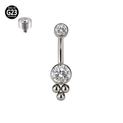 G23 titán belső szál Szexi hasgomb gyűrűk köldök testpiercing cirkon strand medál ékszer köldökpiercing