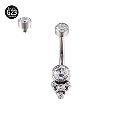 G23 titán belső szál Szexi hasgomb gyűrűk köldök testpiercing cirkon strand medál ékszer köldökpiercing