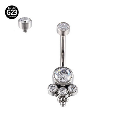 G23 titán belső szál Szexi hasgomb gyűrűk köldök testpiercing cirkon strand medál ékszer köldökpiercing