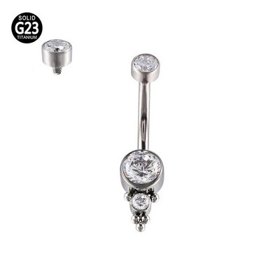 G23 titán belső szál Szexi hasgomb gyűrűk köldök testpiercing cirkon strand medál ékszer köldökpiercing