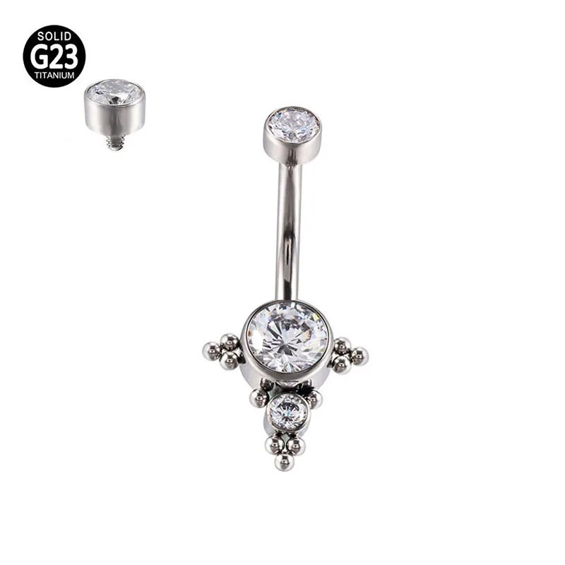 G23 titán belső szál Szexi hasgomb gyűrűk köldök testpiercing cirkon strand medál ékszer köldökpiercing