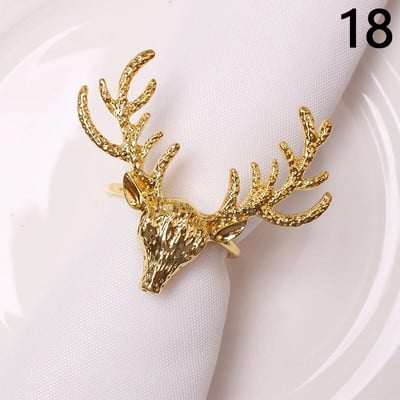 Jõulusalvrätikute sõrmuste hoidjad Jõulu kodulauakaunistus Metallist salvrätikulukk jõuluõhtusöögiks Pulma tänupüha lauanõud