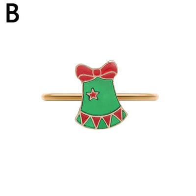 Jõulusalvrätikute sõrmuste hoidjad Jõulu kodulauakaunistus Metallist salvrätikulukk jõuluõhtusöögiks Pulma tänupüha lauanõud