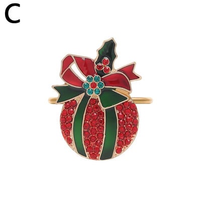 Jõulusalvrätikute sõrmuste hoidjad Jõulu kodulauakaunistus Metallist salvrätikulukk jõuluõhtusöögiks Pulma tänupüha lauanõud