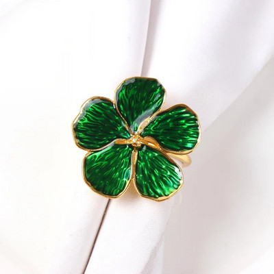 4PCS Bloom Prsten za salvete Vrste cvijeća Dekoracija Držač za salvete Plum Blossom Kopča za salvete za hotelske zabave Blagdanski stol