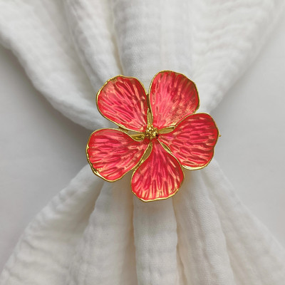 4PCS Bloom Prsten za salvete Vrste cvijeća Dekoracija Držač za salvete Plum Blossom Kopča za salvete za hotelske zabave Blagdanski stol