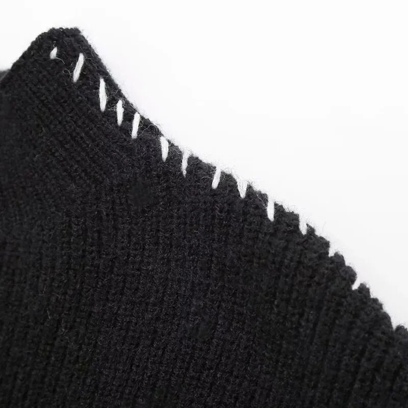 TRAF džemperis Sieviešu rudens trikotāžas džemperis ar garām piedurknēm džemperis ar apkakli Korejas stila jauns trikotāžas apģērbs, modes sieviešu puloveri