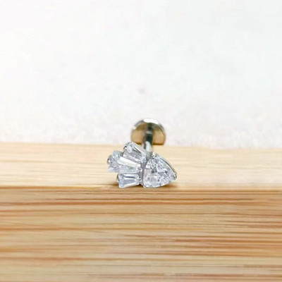 1db G23 titánfa bal 16g belső szál Labret piercing ajakgyűrűFül Tragus porc Helix Daith piercing fülbevaló f