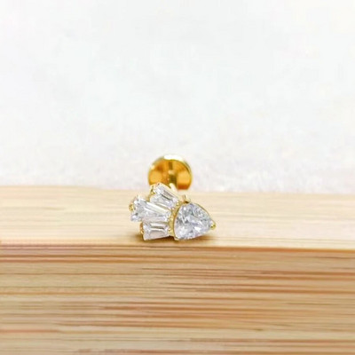1db G23 titánfa bal 16g belső szál Labret piercing ajakgyűrűFül Tragus porc Helix Daith piercing fülbevaló f