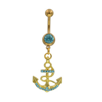 1db Acél köldök gyűrűk Horgony Piercing Nombril Köldök Pircing Fülbevaló Köldök Belly Bar Test Ékszerek Csepp Szállítás